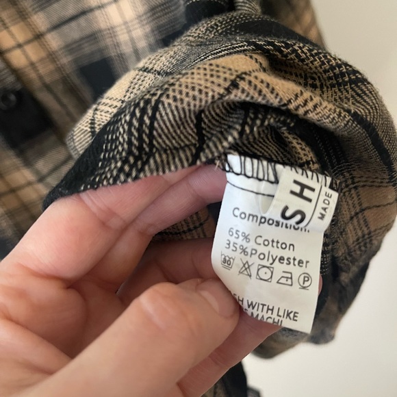 Shein Button Down Oversized Plaid Shirt - Picture 3 of 7